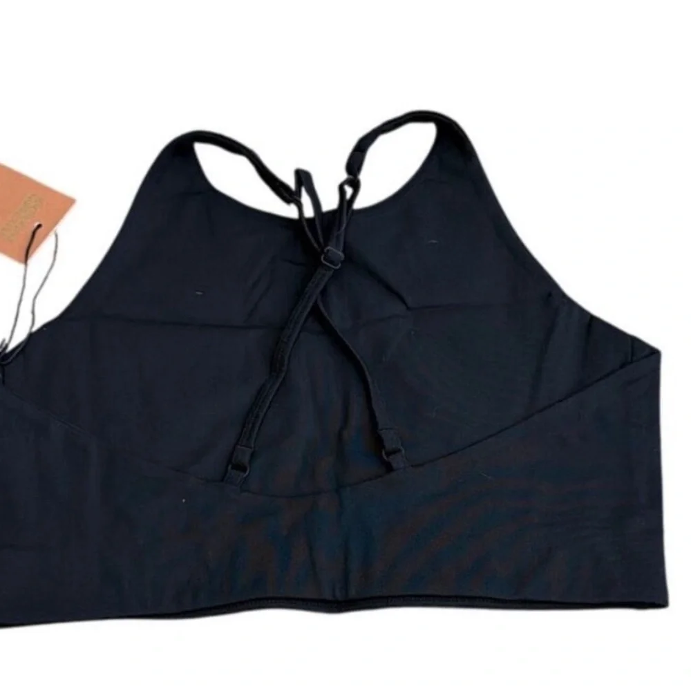 Girlfriend Collective 1001 Topanga Sports Bra Black Size Large NWT - Picture 2 of 3